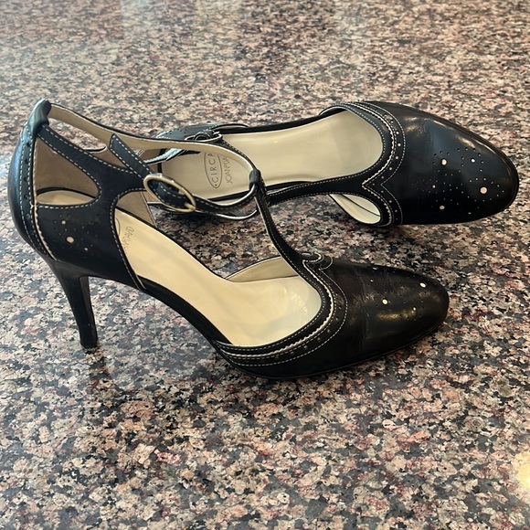 Joan & David Shoes - Joan and David CJ Domani wingtip T strap heel in dark chocolate brown